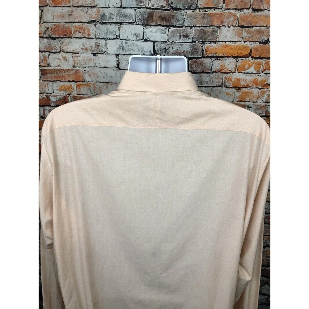 Banana Republic Leggiuno Italy Slim Fit Men's Pink Peach Long Sleeve Shirt XL